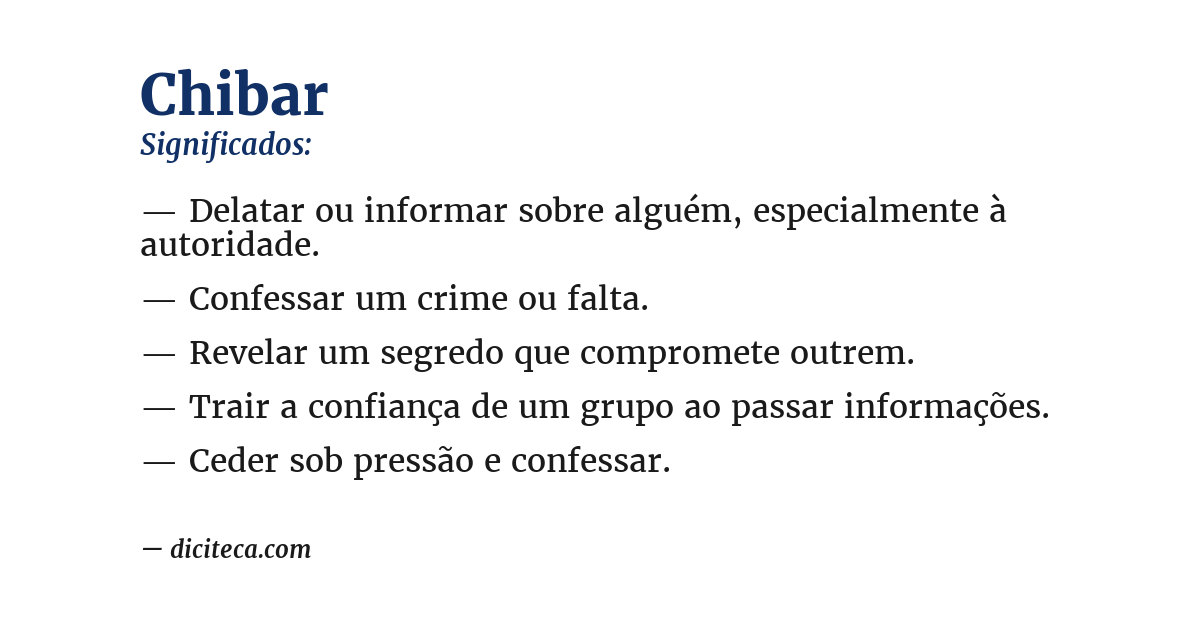 Significado de chibar