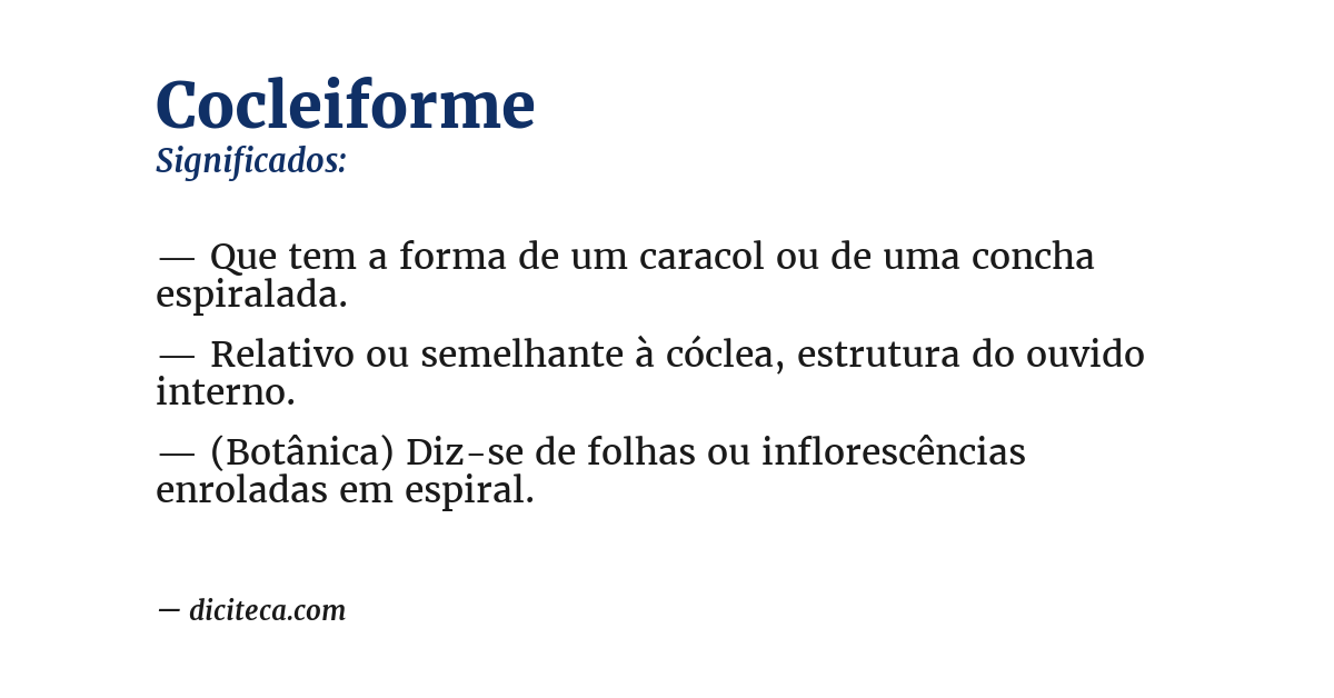 Significado de cocleiforme