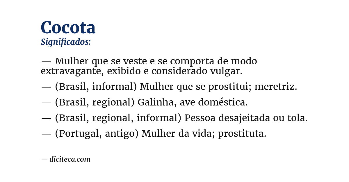 Significado de cocota