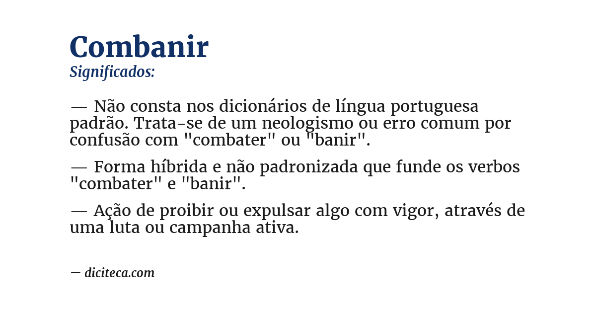 Significado de combanir