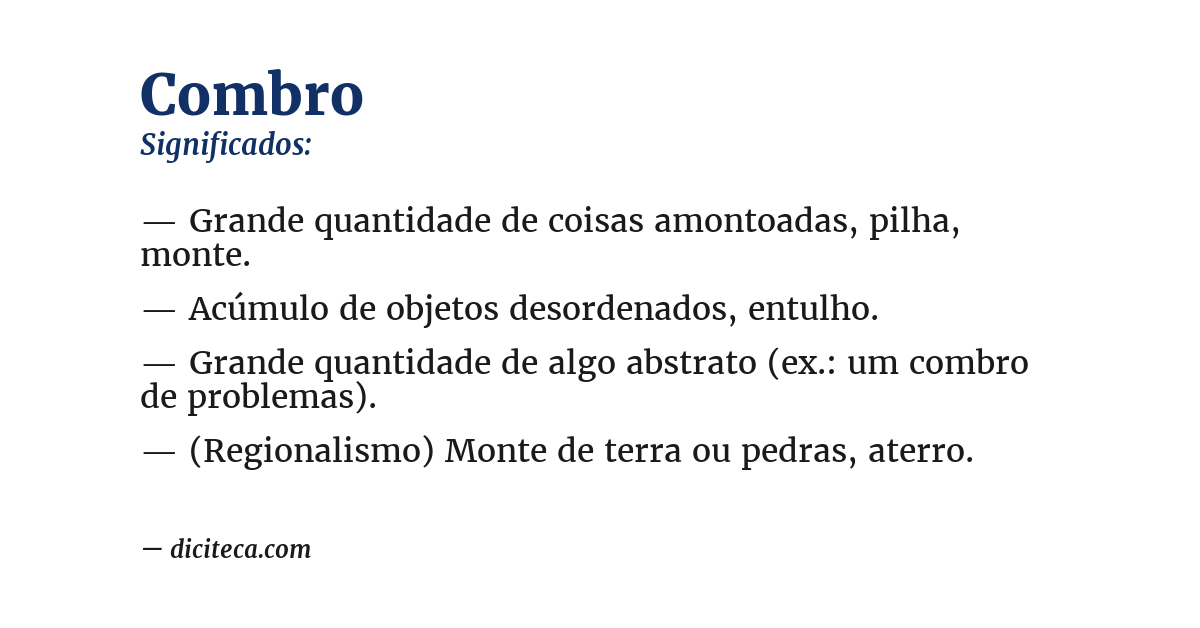 Significado de combro