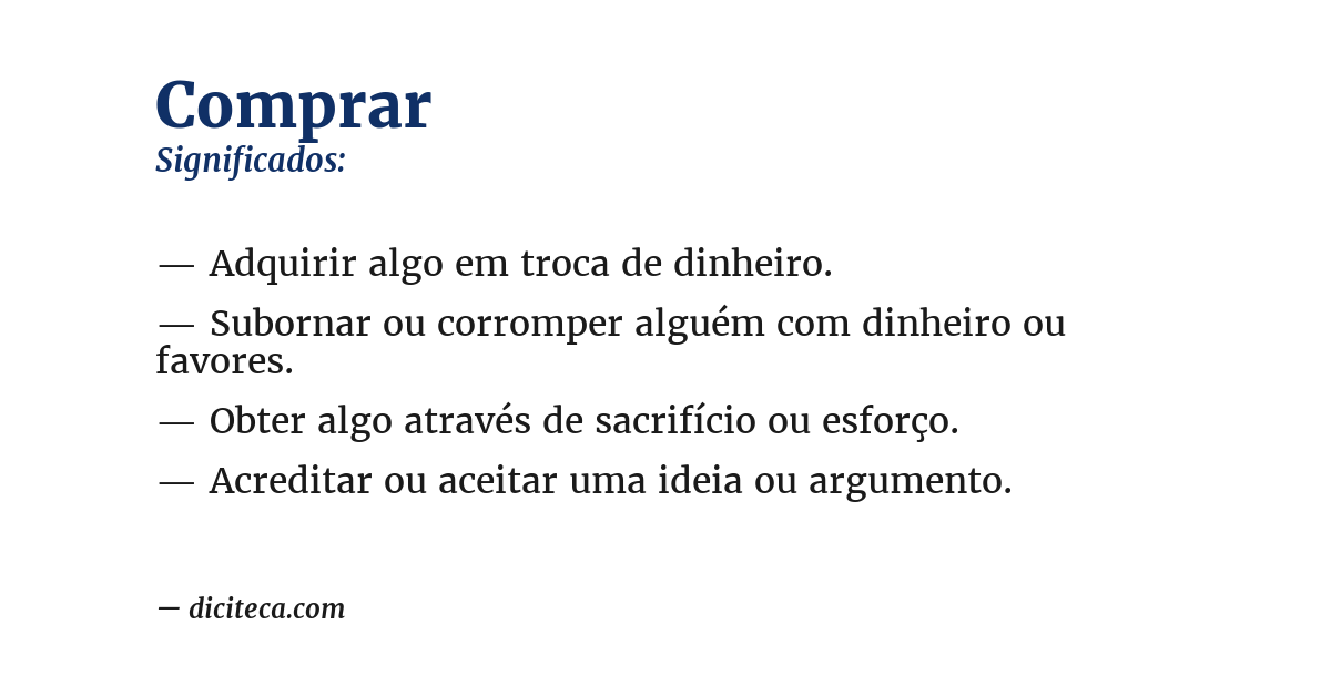 Significado de comprar