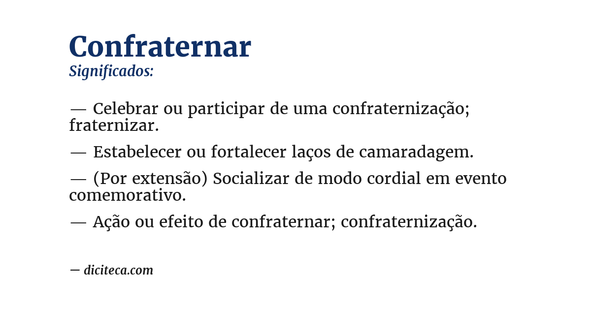 Significado de confraternar