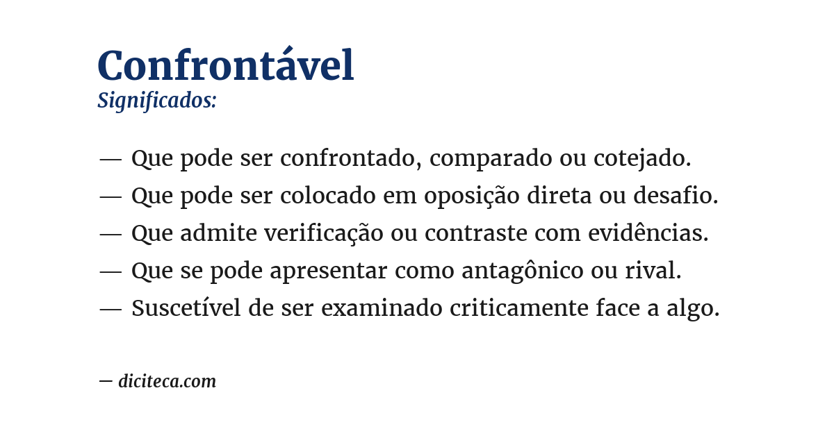 Significado de confrontável