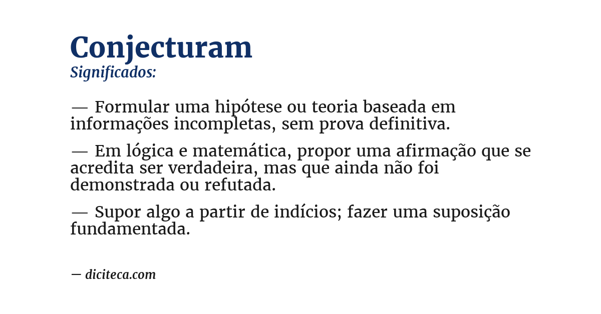 Significado de conjecturam