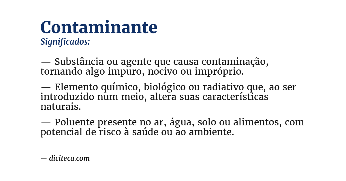 Significado de contaminante