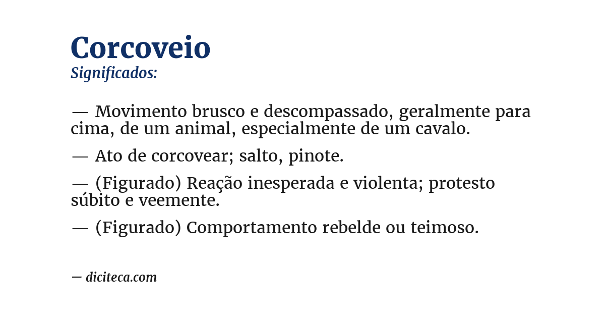 Significado de corcoveio