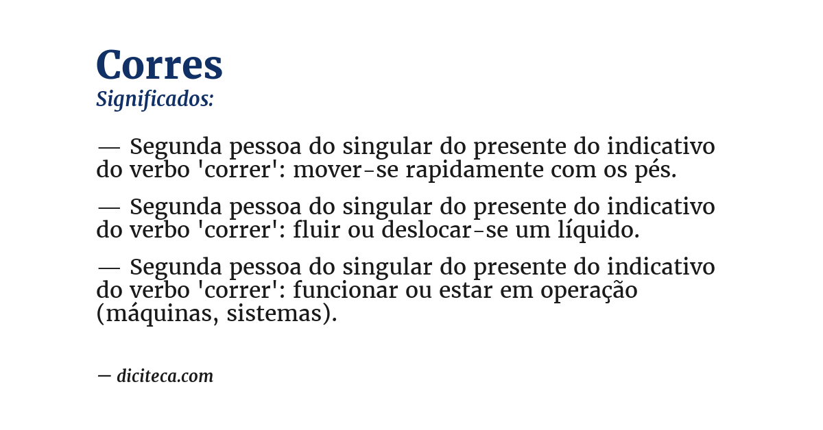 Significado de corres