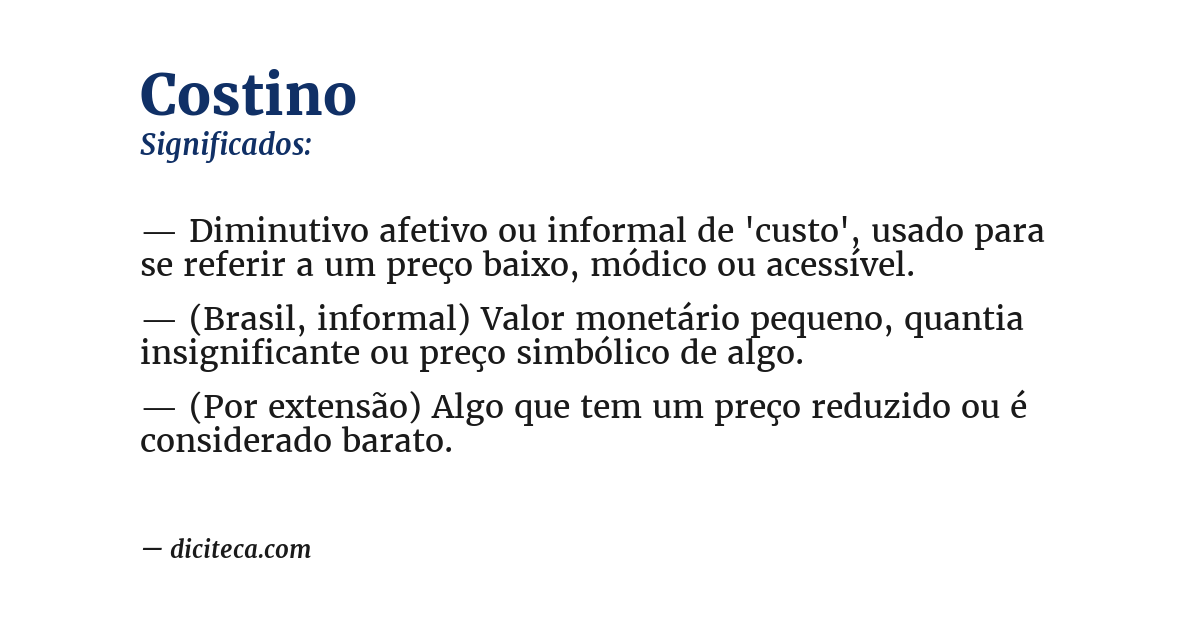 Significado de costino