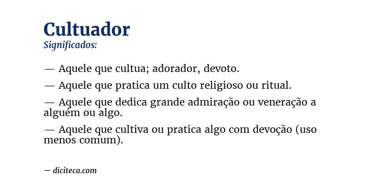 Significado de cultuador