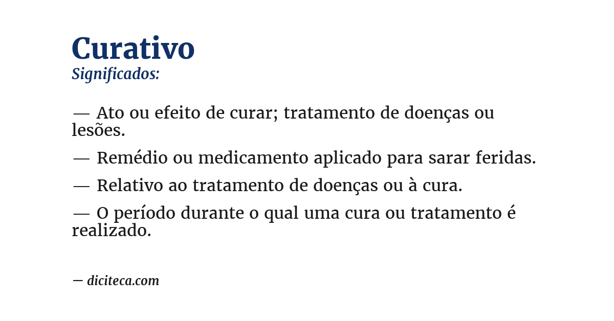 Significado de curativo