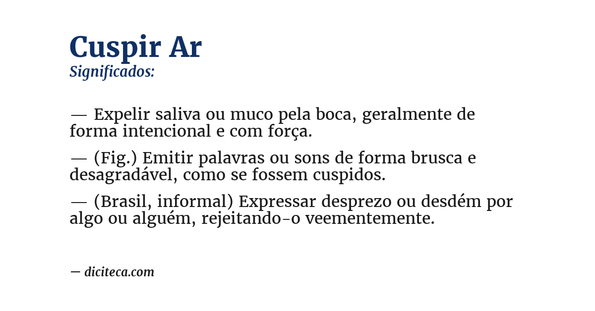 Significado de cuspir ar