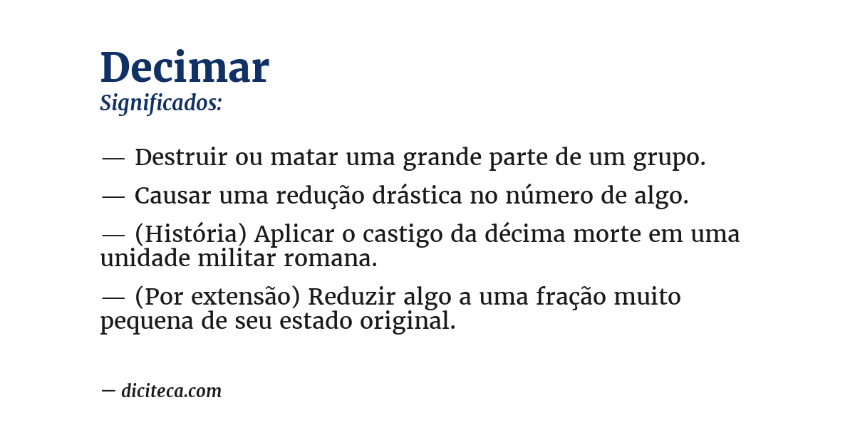 Significado de decimar