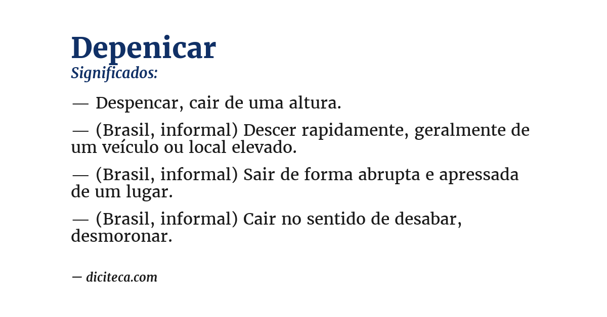 Significado de depenicar