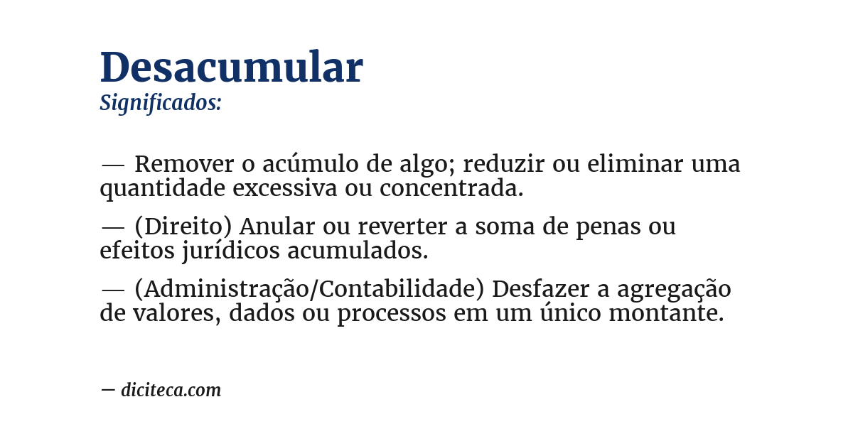 Significado de desacumular