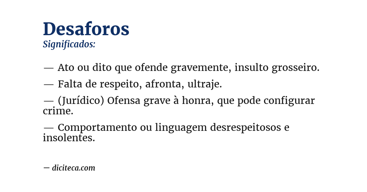 Significado de desaforos