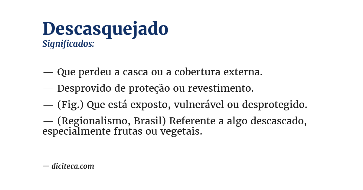 Significado de descasquejado