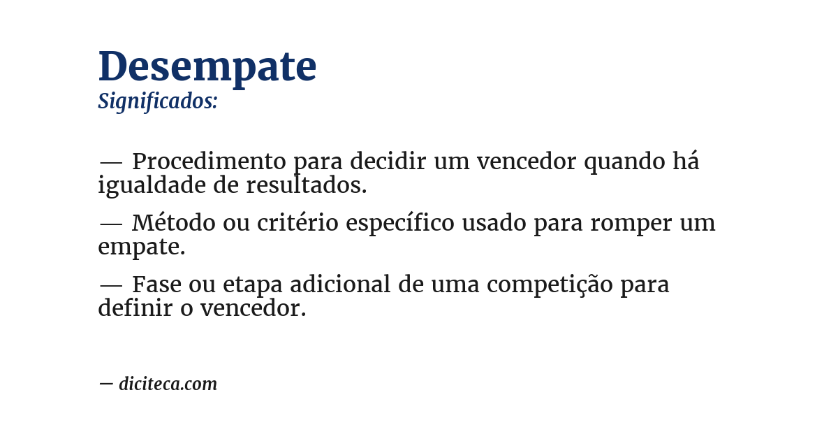 Significado de desempate