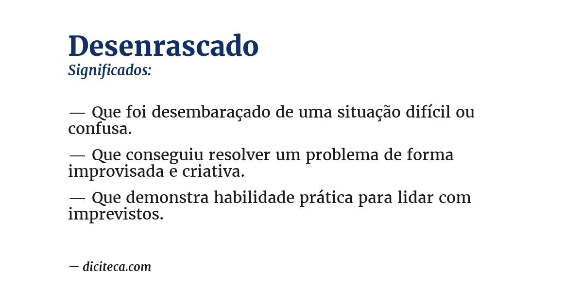 Significado de desenrascado
