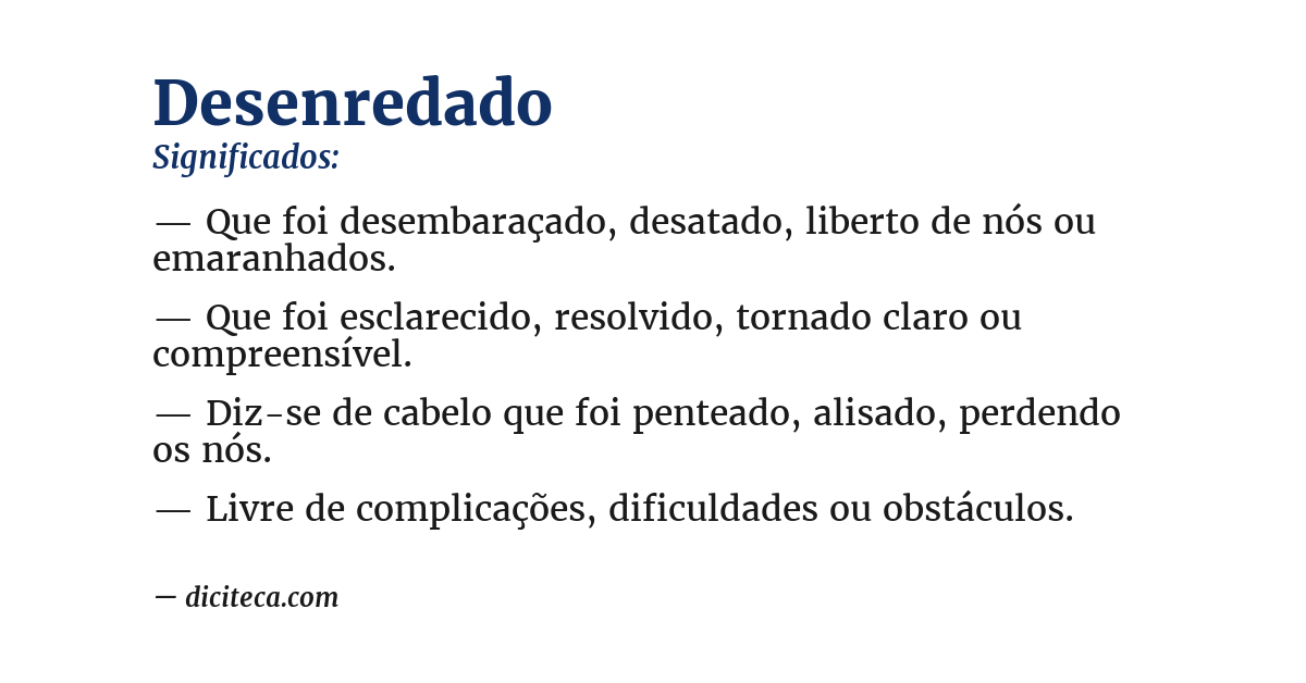 Significado de desenredado