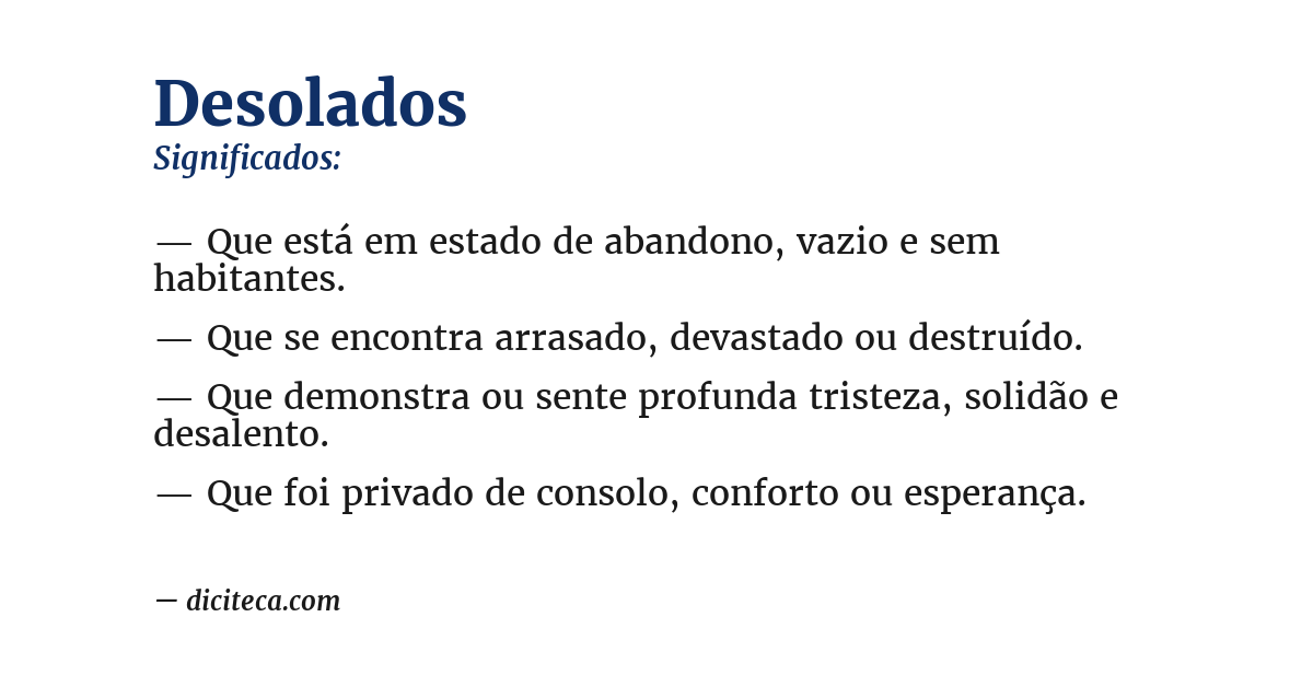 Significado de desolados