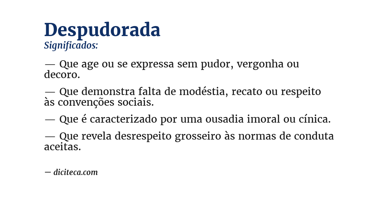 Significado de despudorada