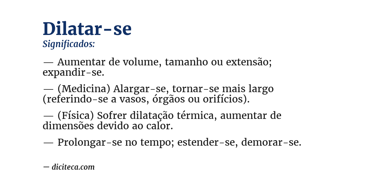 Significado de dilatar-se