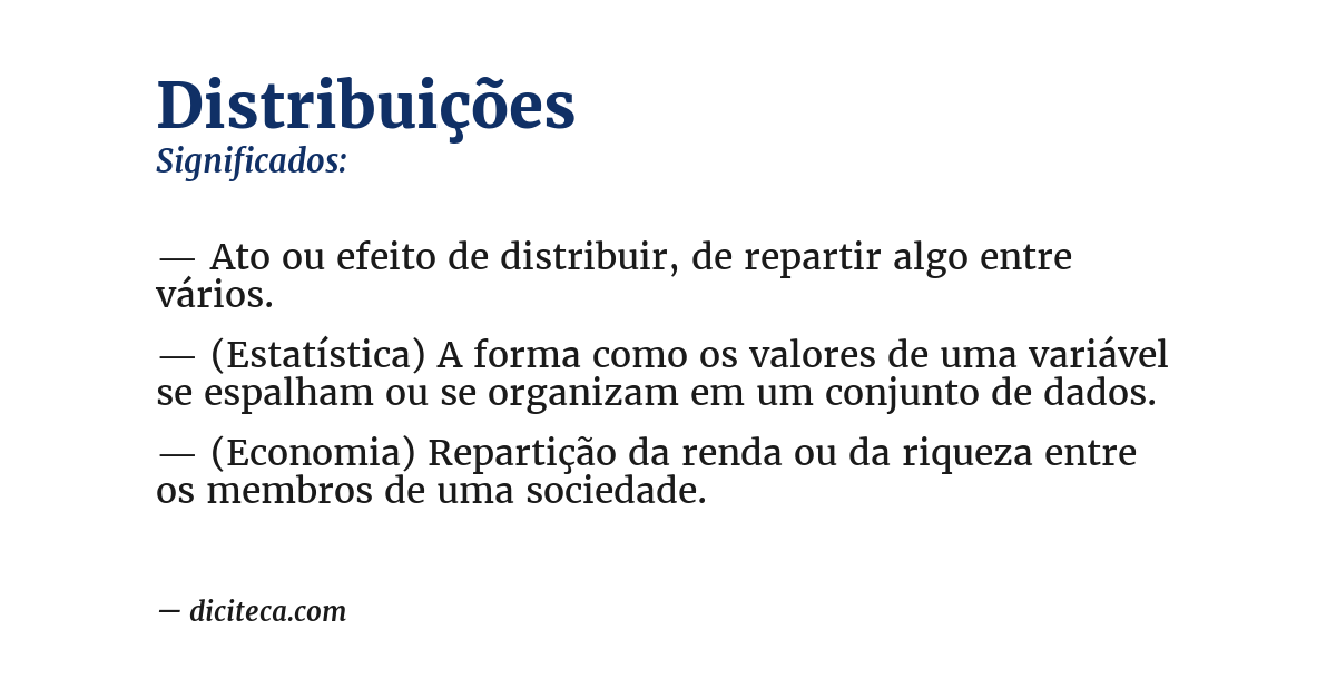 Significado de distribuições