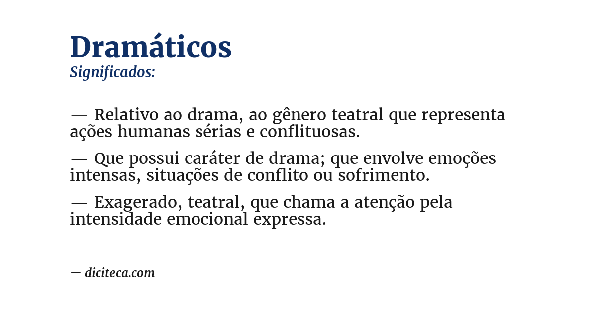 Significado de dramáticos