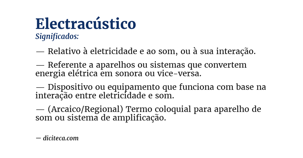 Significado de electracústico