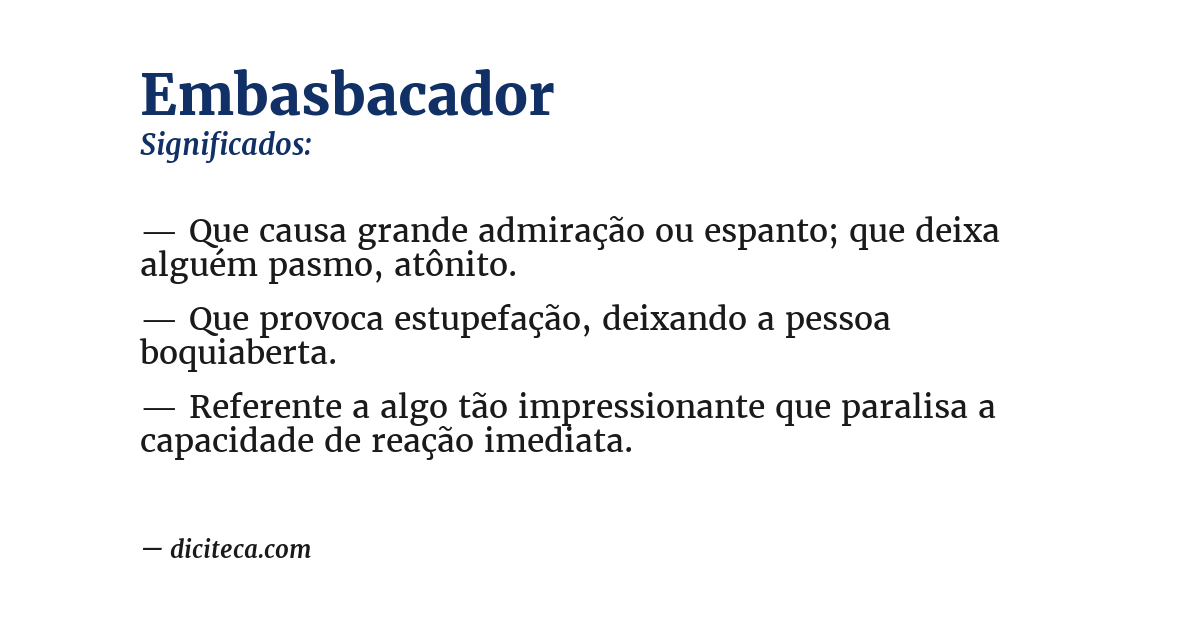 Significado de embasbacador