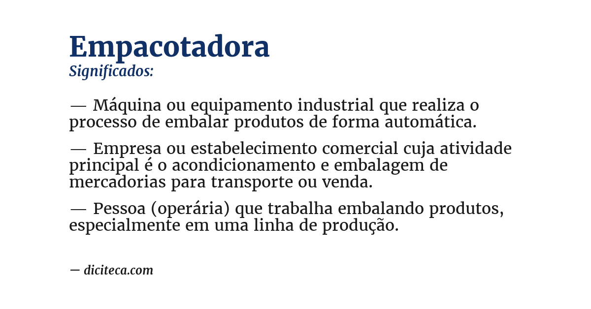 Significado de empacotadora
