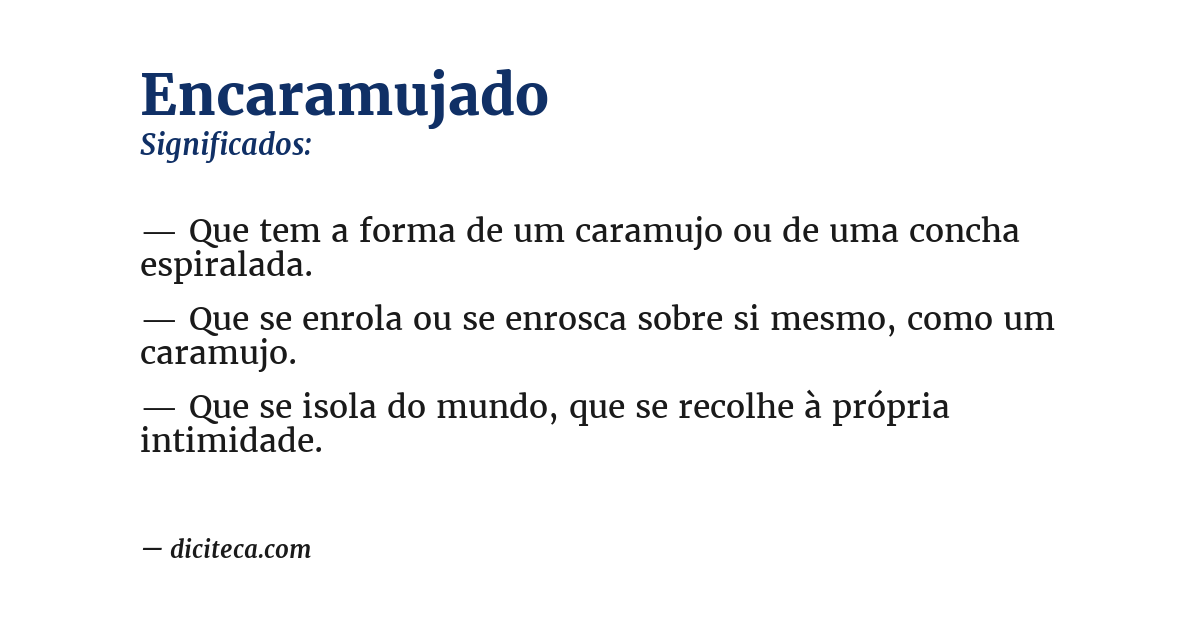 Significado de encaramujado