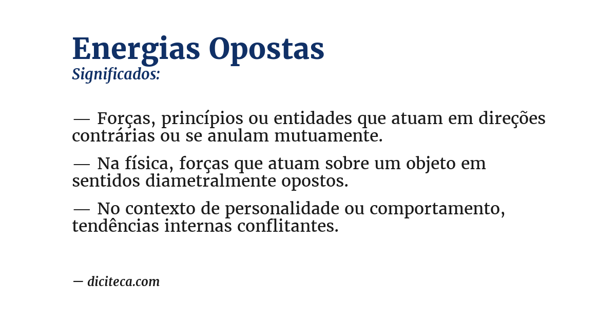 Significado de energias opostas