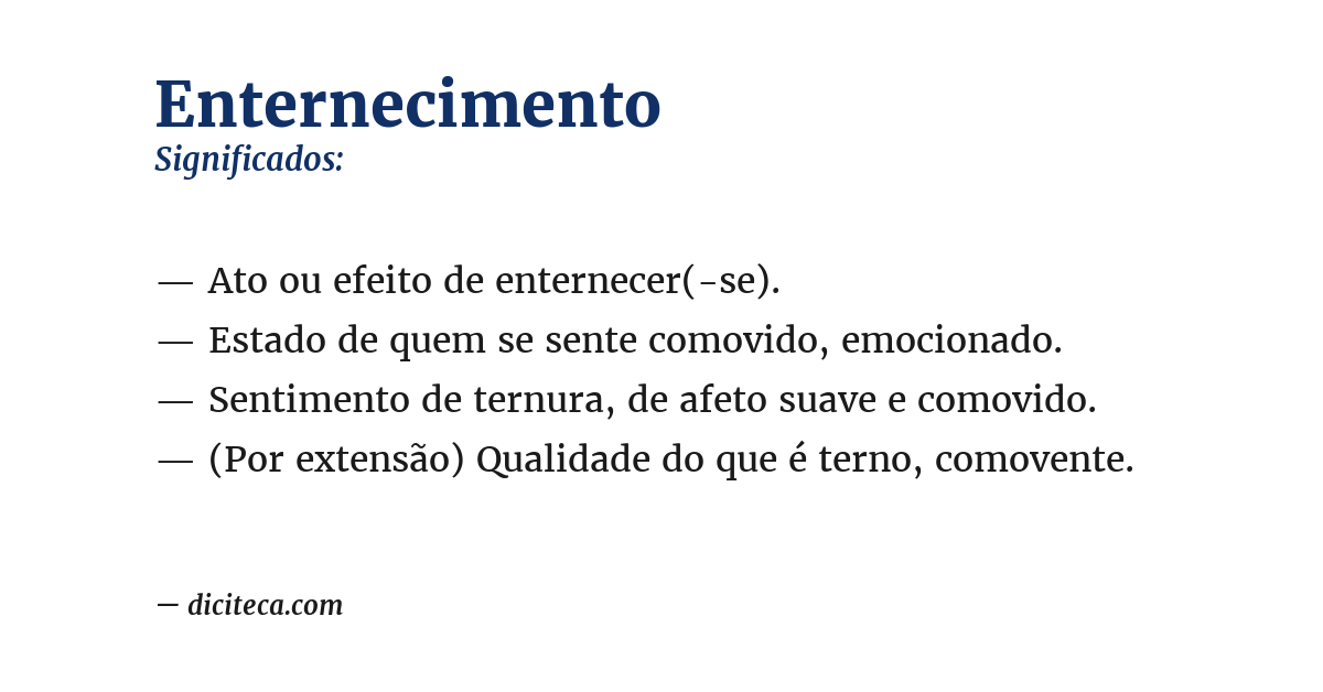 Significado de enternecimento
