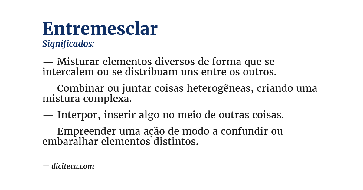 Significado de entremesclar