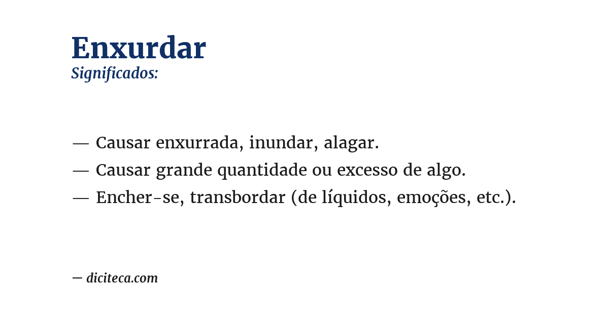 Significado de enxurdar