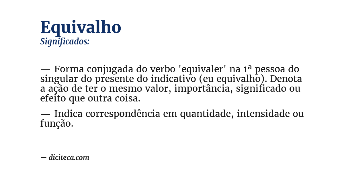 Significado de equivalho