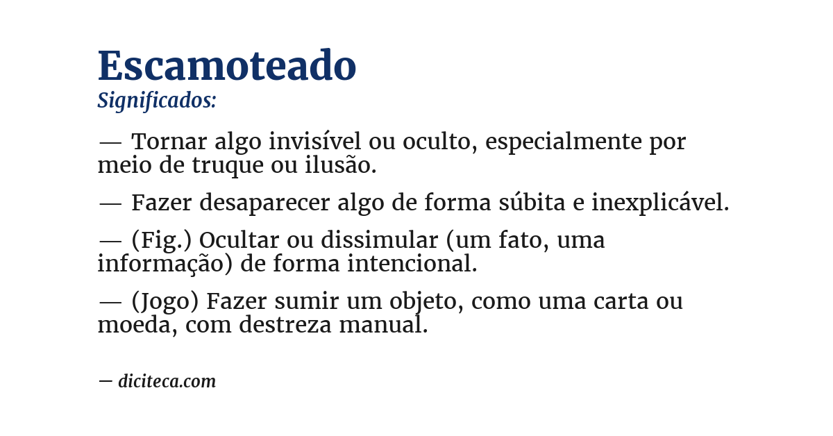Significado de escamoteado