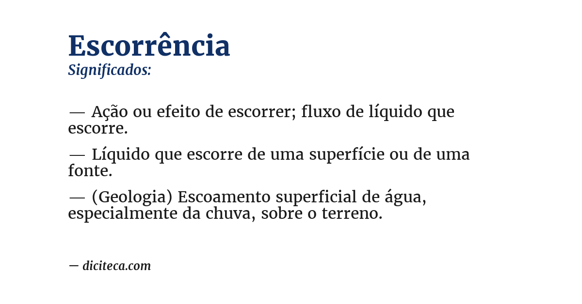 Significado de escorrência