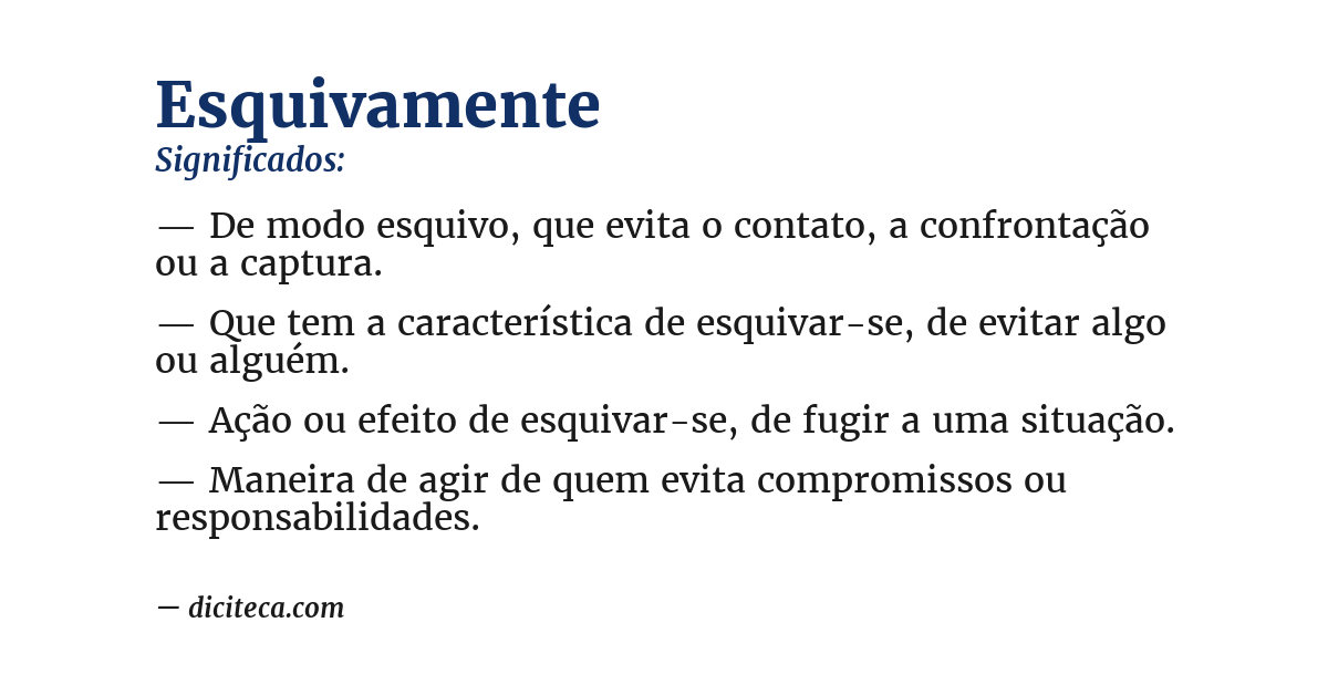 Significado de esquivamente