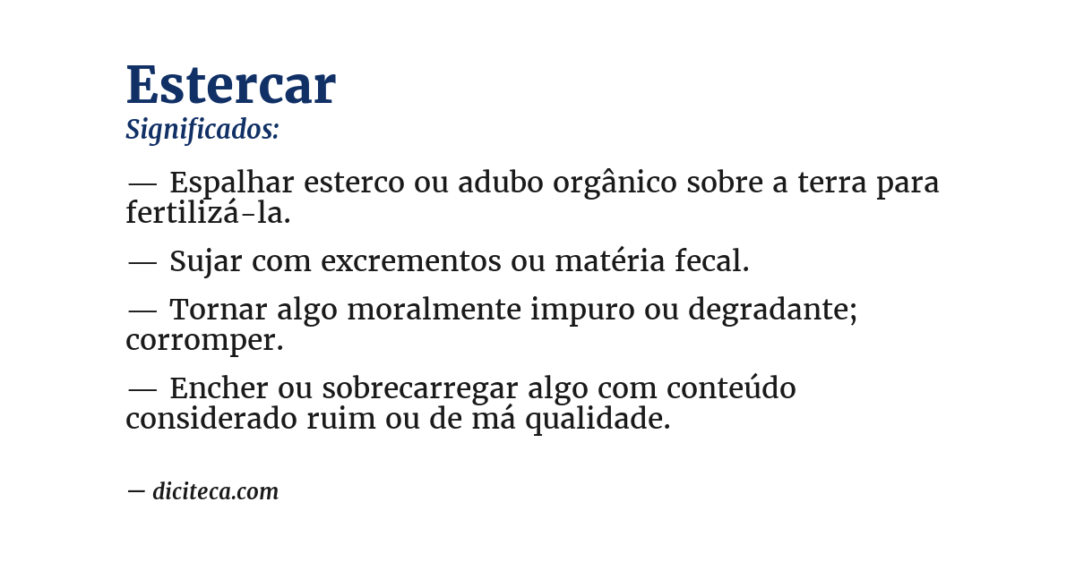 Significado de estercar