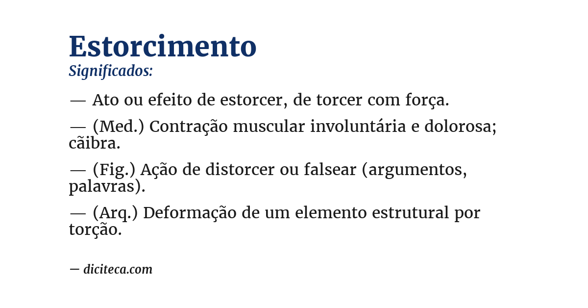 Significado de estorcimento