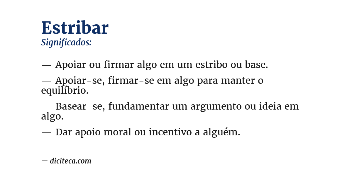Significado de estribar