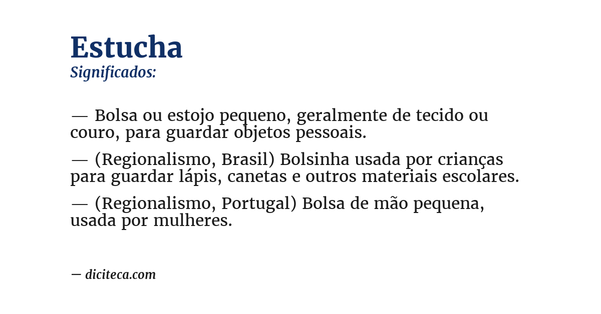 Significado de estucha