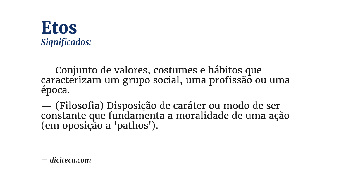 Significado de etos