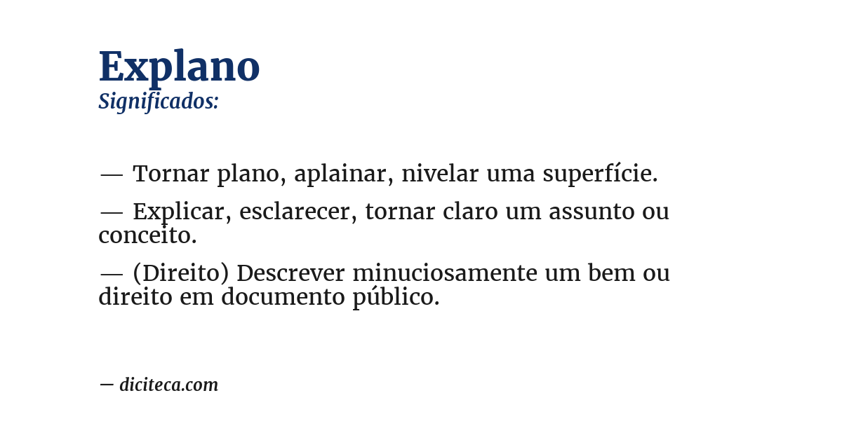 Significado de explano