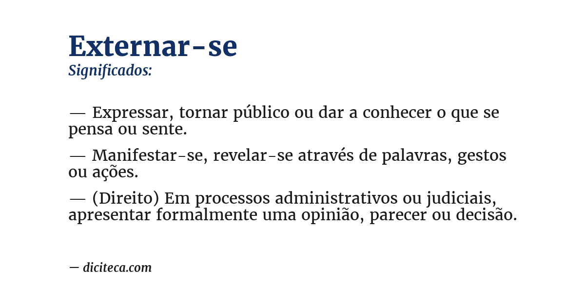 Significado de externar-se