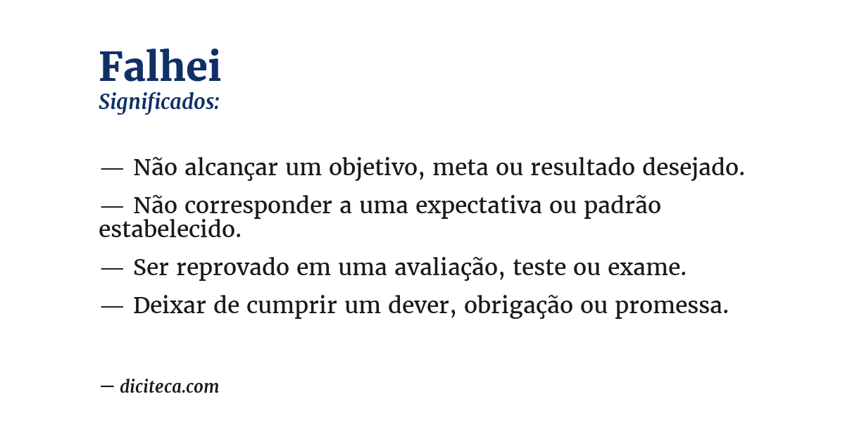 Significado de falhei