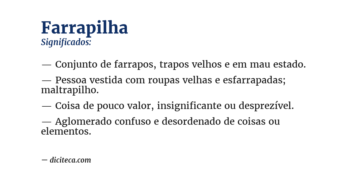 Significado de farrapilha